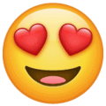 Image of a smiling face with heart-shaped eyes emoji