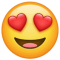 Image of a smiling face with heart-shaped eyes emoji