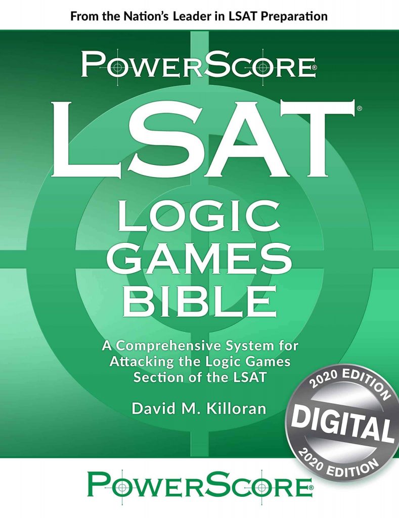 A book cover image of one of the best LSAT prep books called The PowerScore LSAT Logic Games Bible, 2020 edition