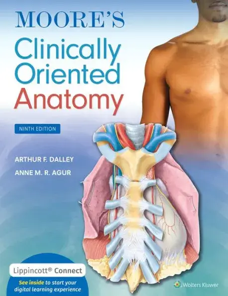 An image of one of the best anatomy and physiology books called Moore's Clinically Oriented Anatomy